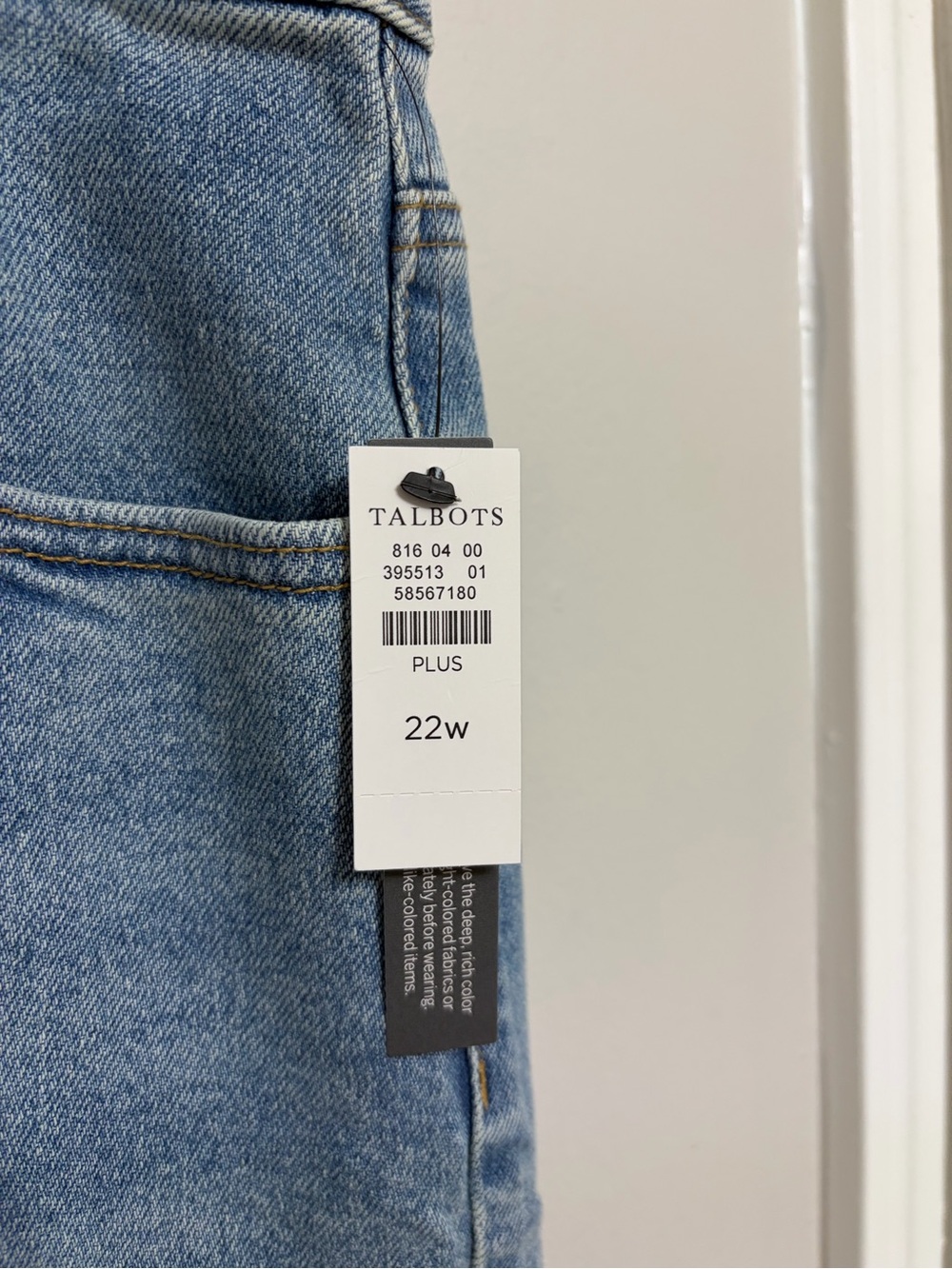 NEW Talbots Classic Jean Trousers in Kirby Wash - Size 22W - Picture 7 of 8